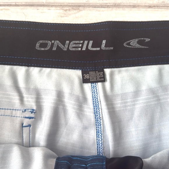 O’neill Men’s Size 36 Blue Stripes Board Shorts Swimsuit Swim Trunks Surf Beach - Picture 3 of 3